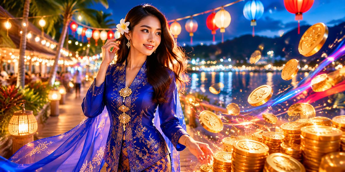 A user in traditional attire in Langkawi enjoying entertainment and live matches on 5980